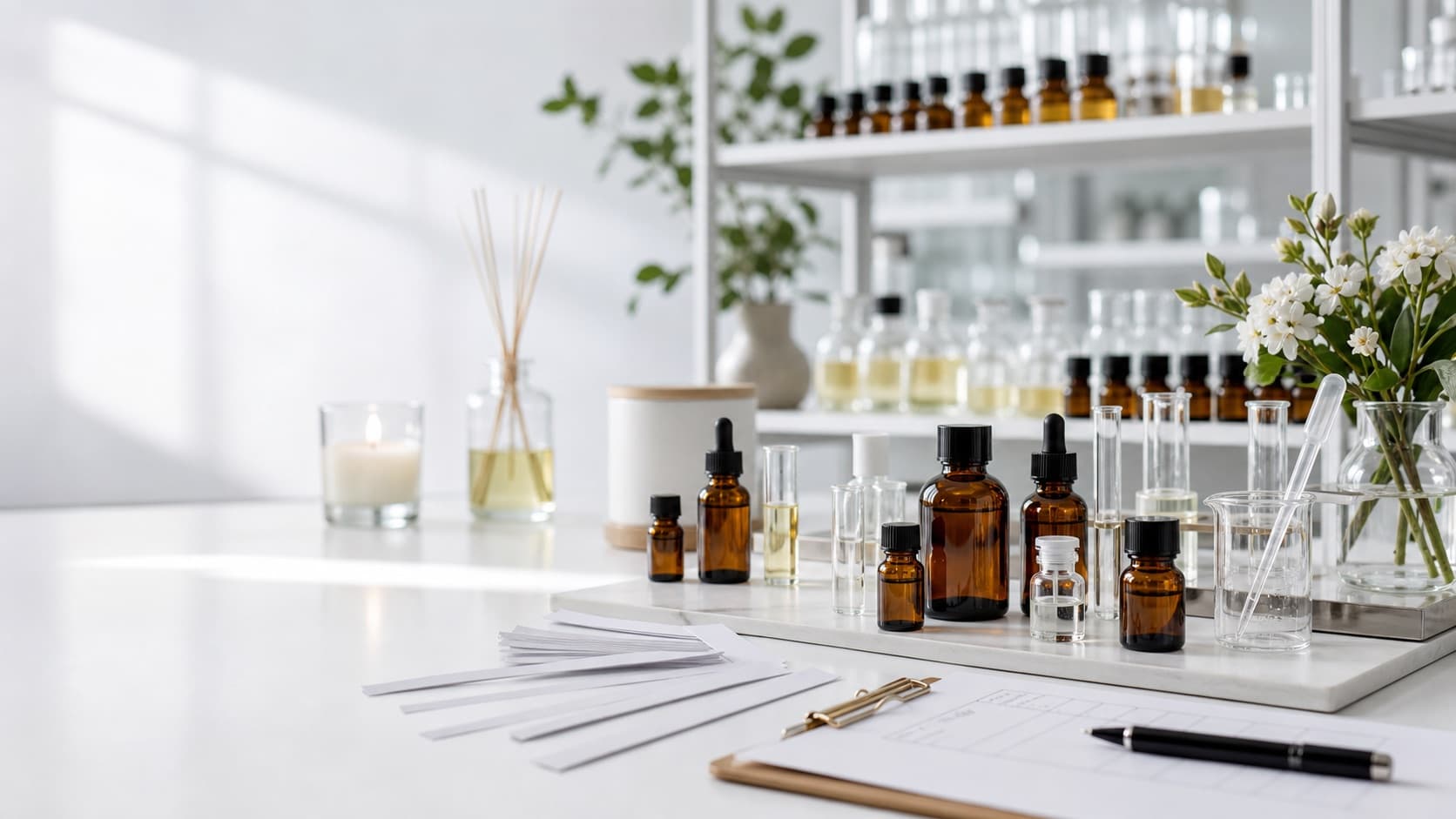 Fragrance laboratory and scent materials